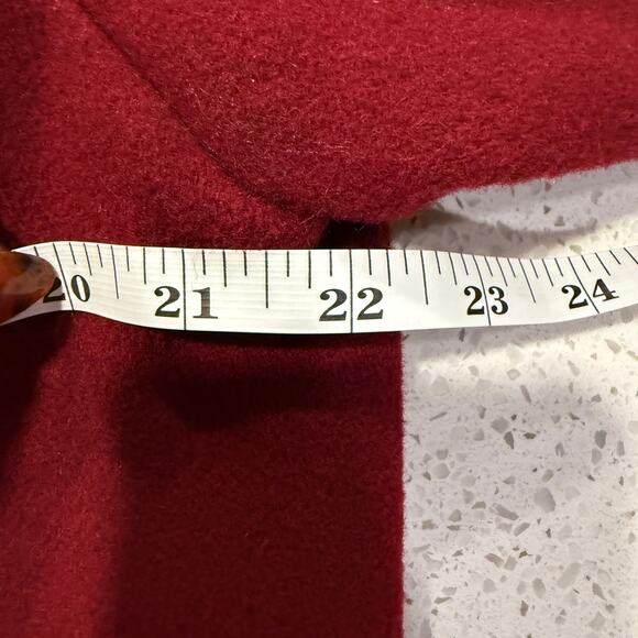 East 5th Wool Blend Red Burgundy Coat Women Petite XL Button Front Fall Winter - Picture 7 of 8